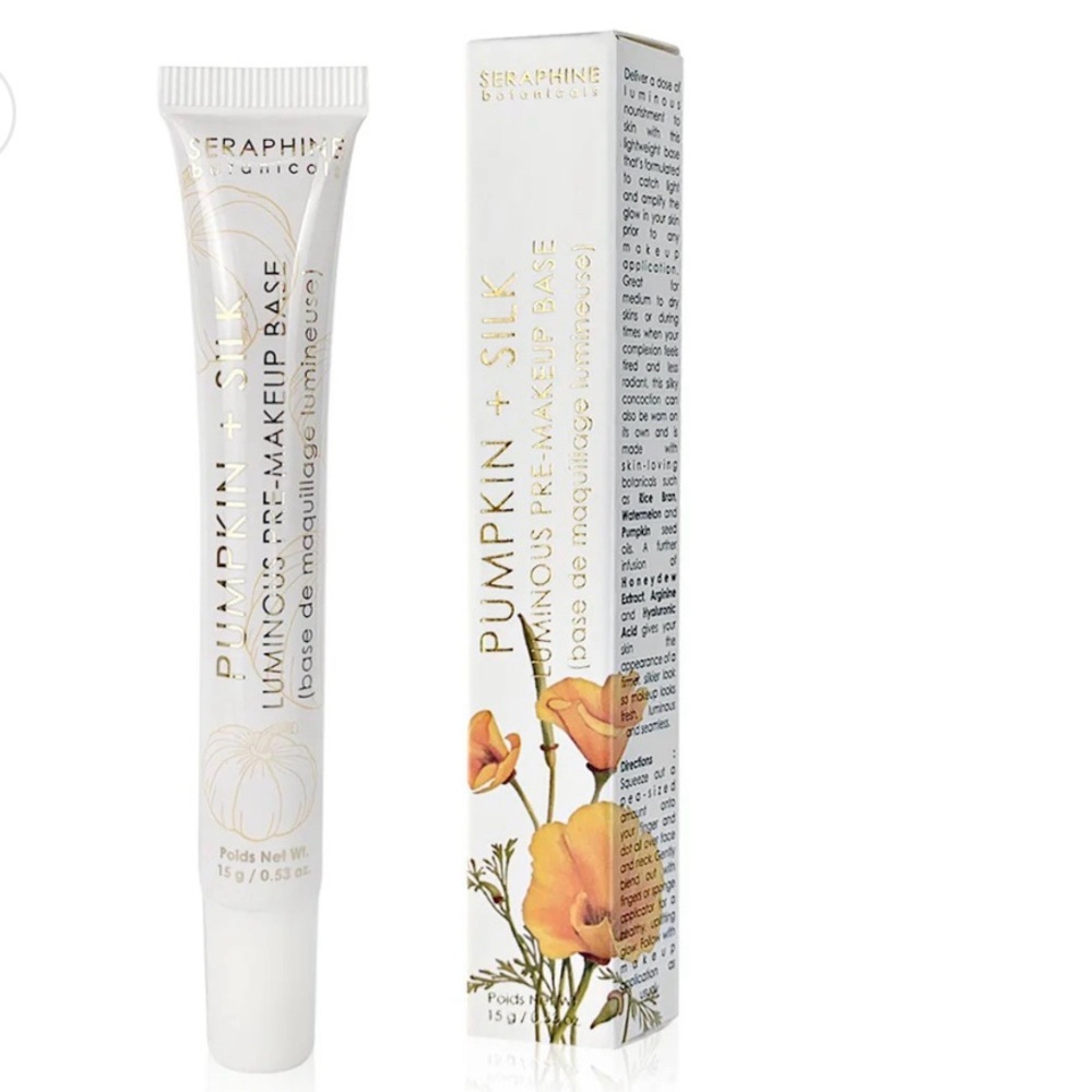 Seraphine Botanicals Pumpkin + Silk Luminous Pre-Makeup Base .53 OZ/15g
